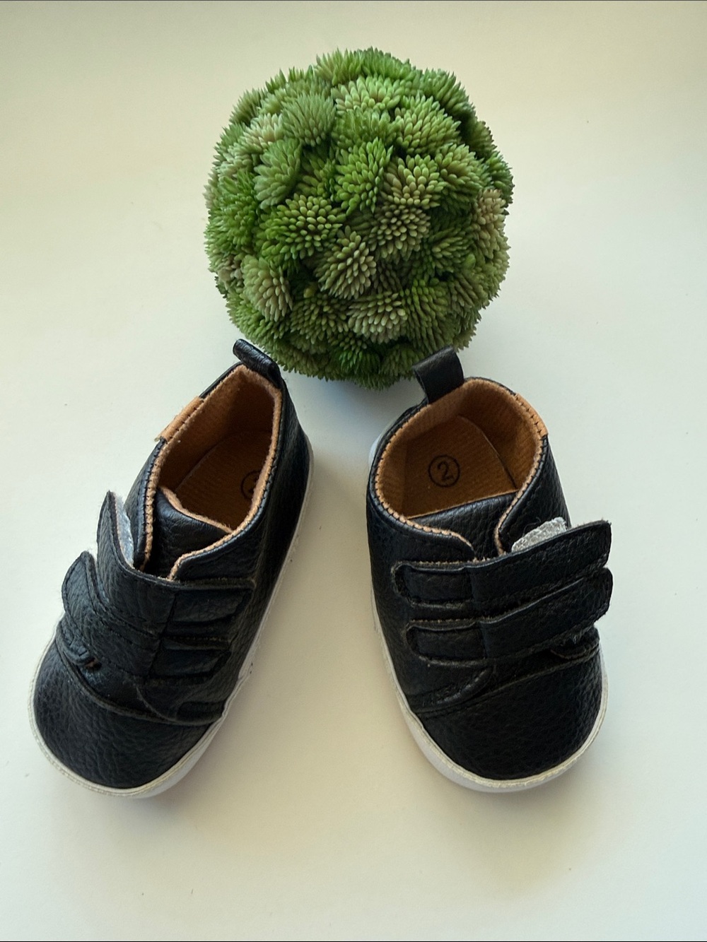 Baby Black Velcro Sneakers